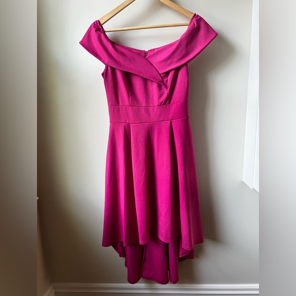 JASAMBAC Pink Sweetheart High Low Dress Pockets Feminine Girly Coquette M - Picture 1 of 12